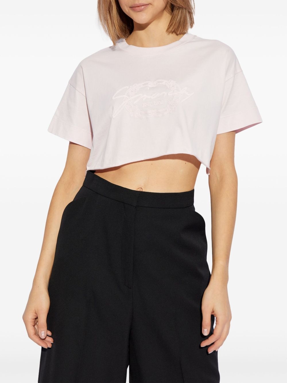 cotton cropped T-shirt - 3
