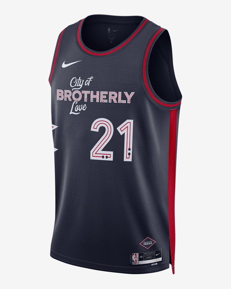Joel Embiid Philadelphia 76ers City Edition 2023/24 Nike Men's Dri-FIT NBA Swingman 저지 - 1