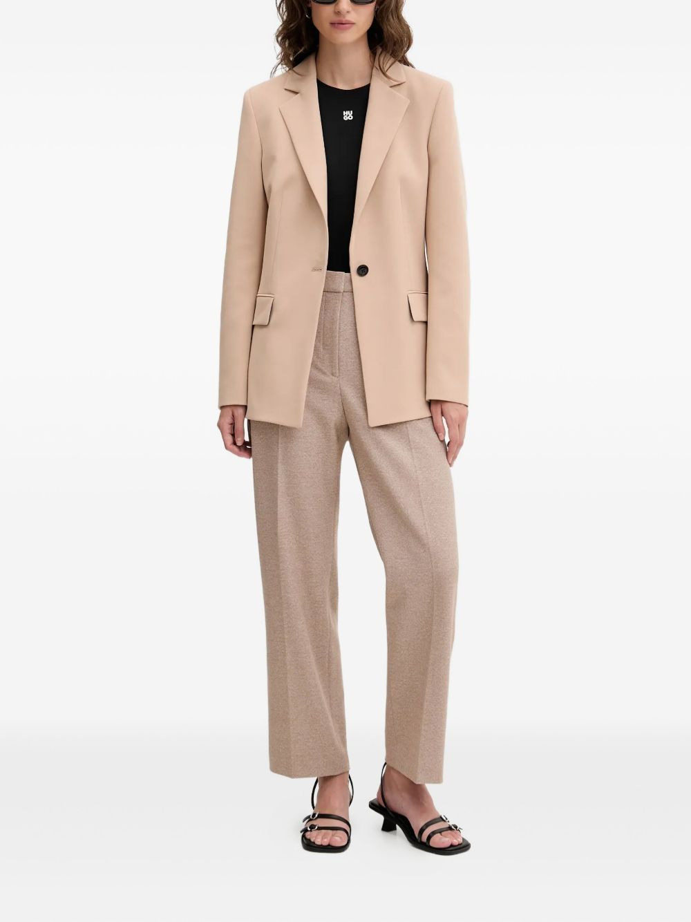 single-button notched-lapel blazer - 2
