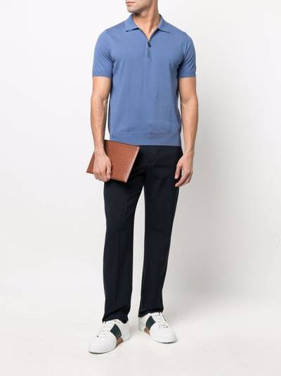 Canali zip-up merino-wool polo shirt outlook