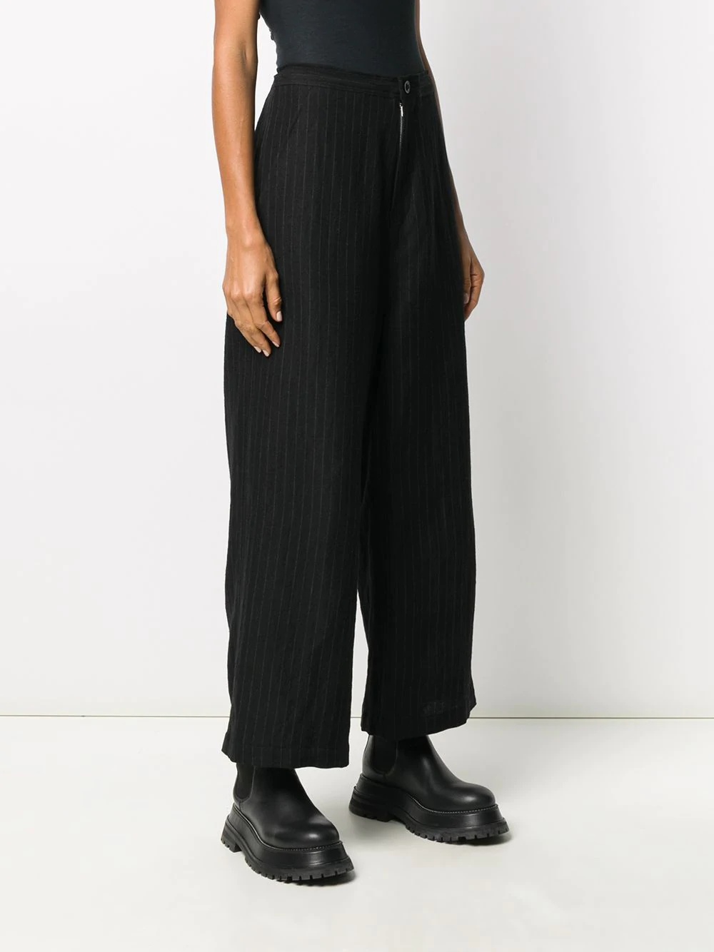 pinstripe wide-leg trousers - 3