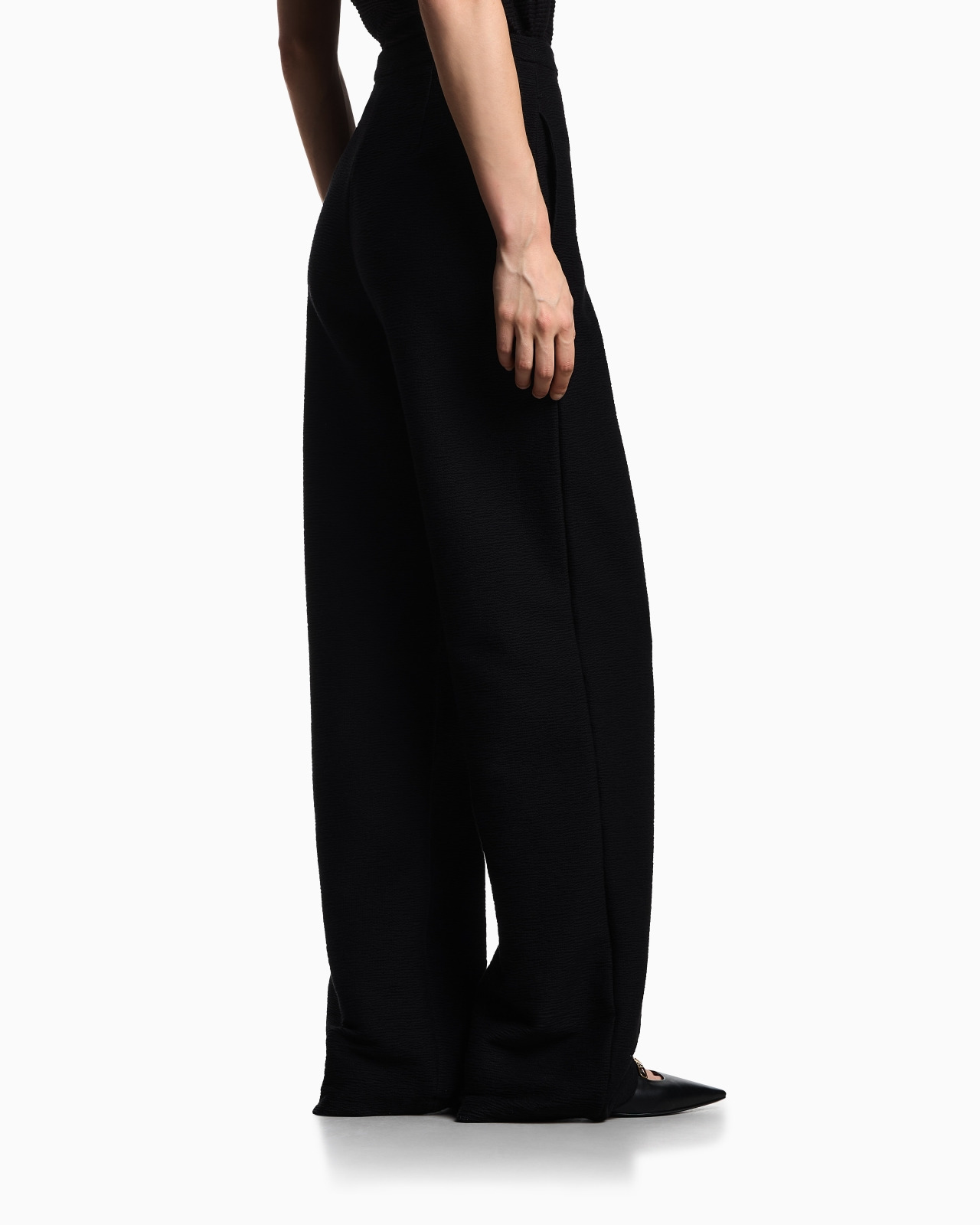ASV EMBOSSED, TEXTURED JERSEY PALAZZO TROUSERS - 3