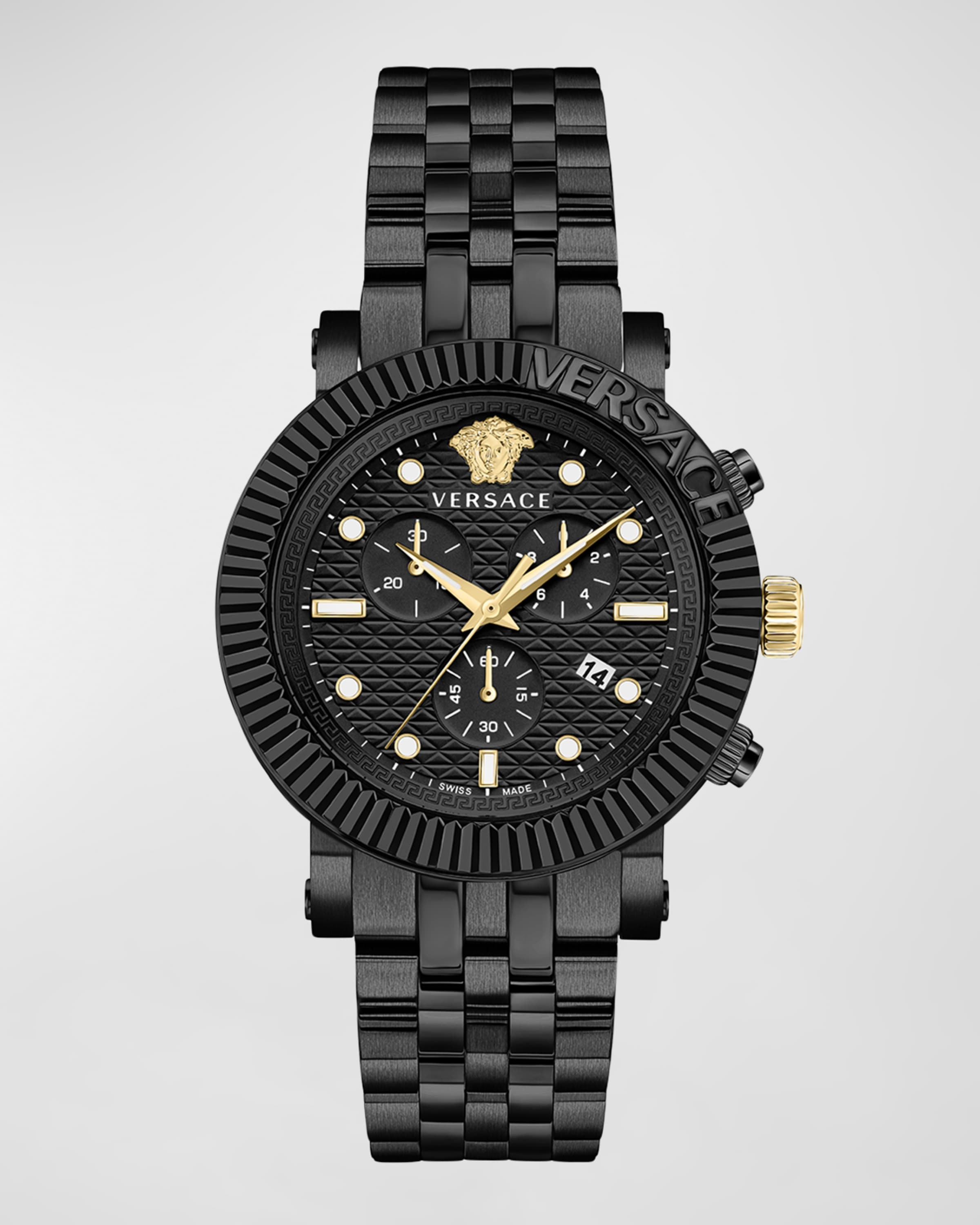 Men's V-Chrono Classic IP Black Bracelet Watch, 45mm - 1