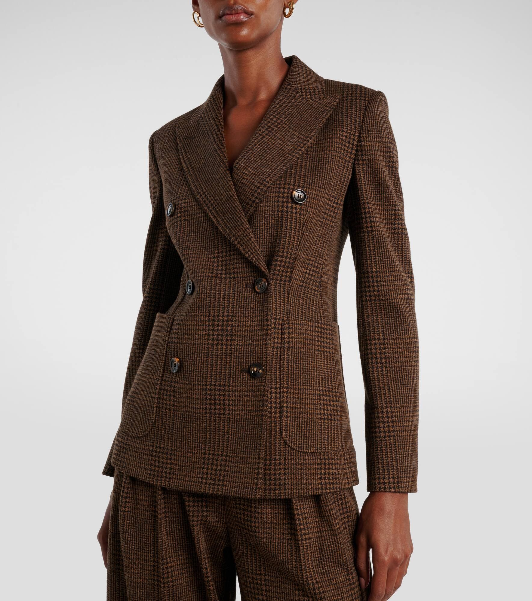 Zulma plaid cotton and wool-blend blazer - 6