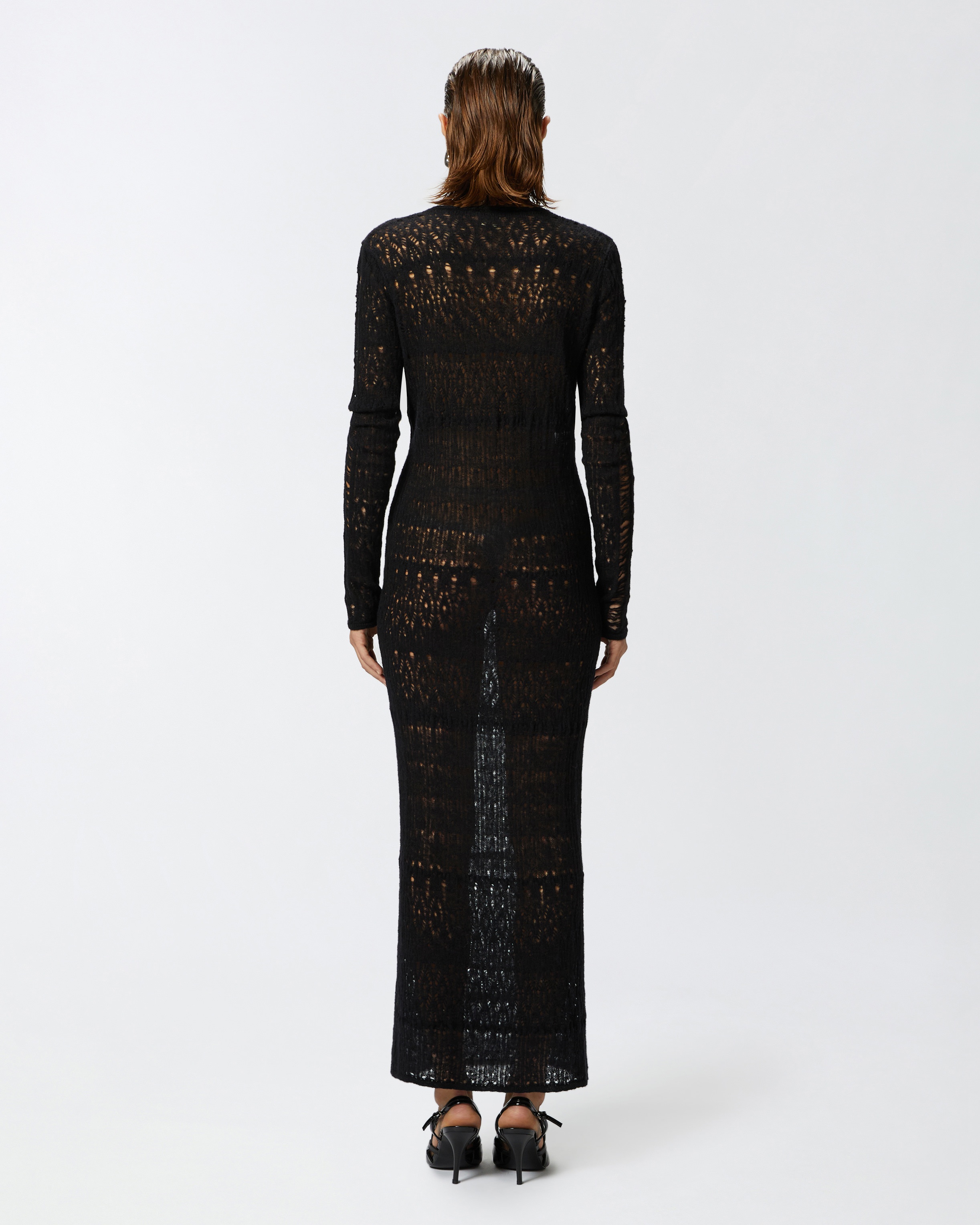 PERFORATED KNIT LONG DRESS - 4