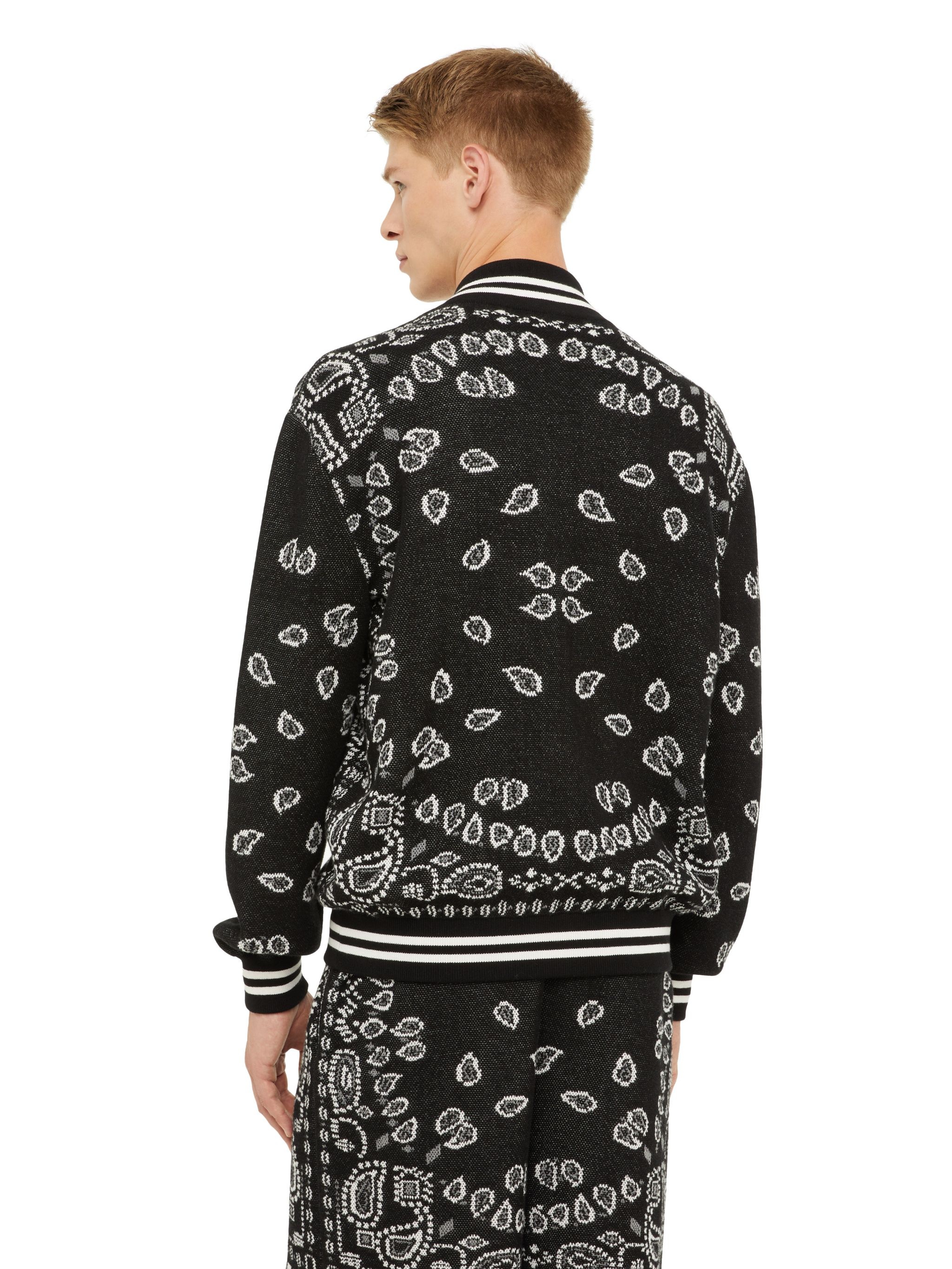 Bandana Piquet Jacquard Bomber Jacket - 8