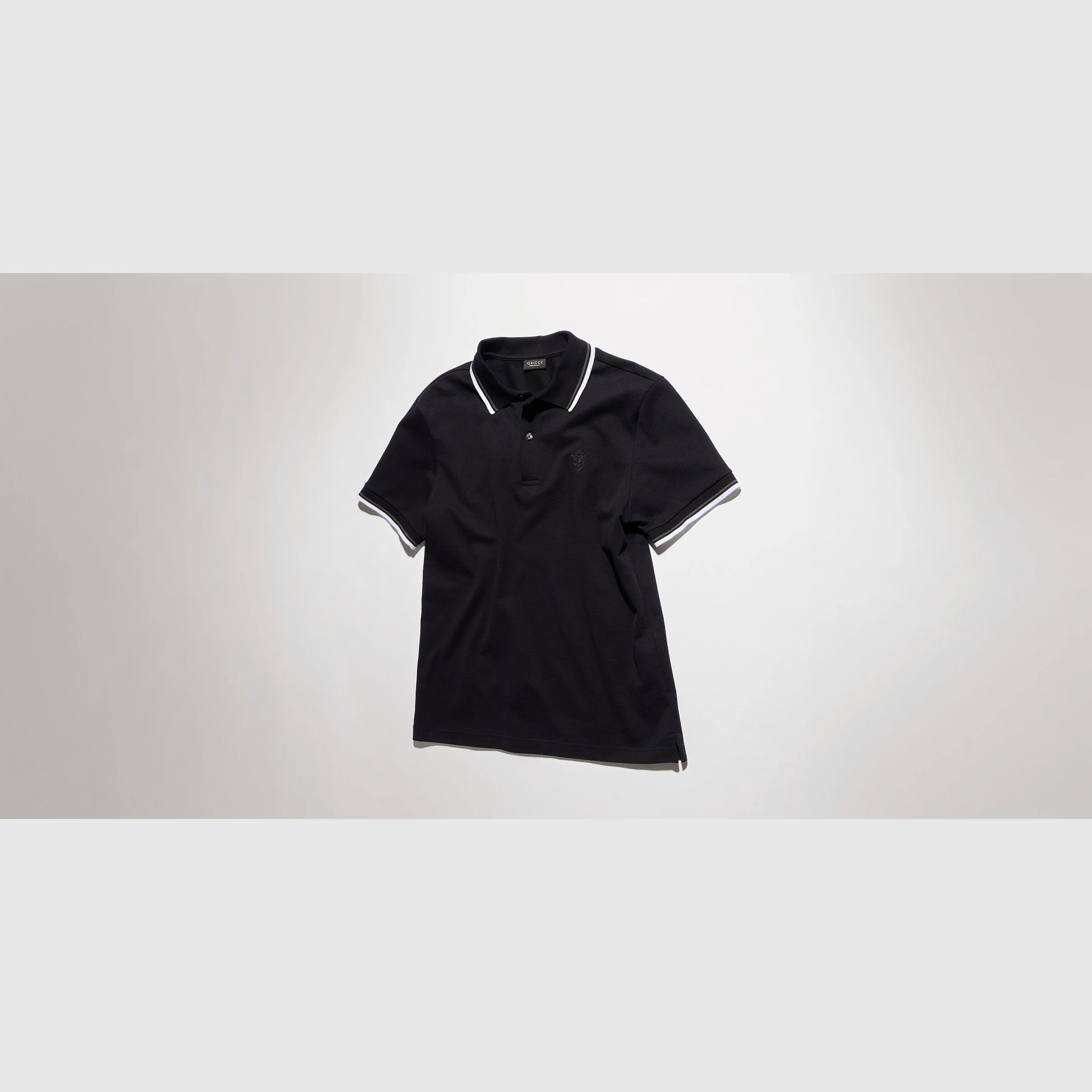 Cotton piquet polo shirt with embroidery - 1