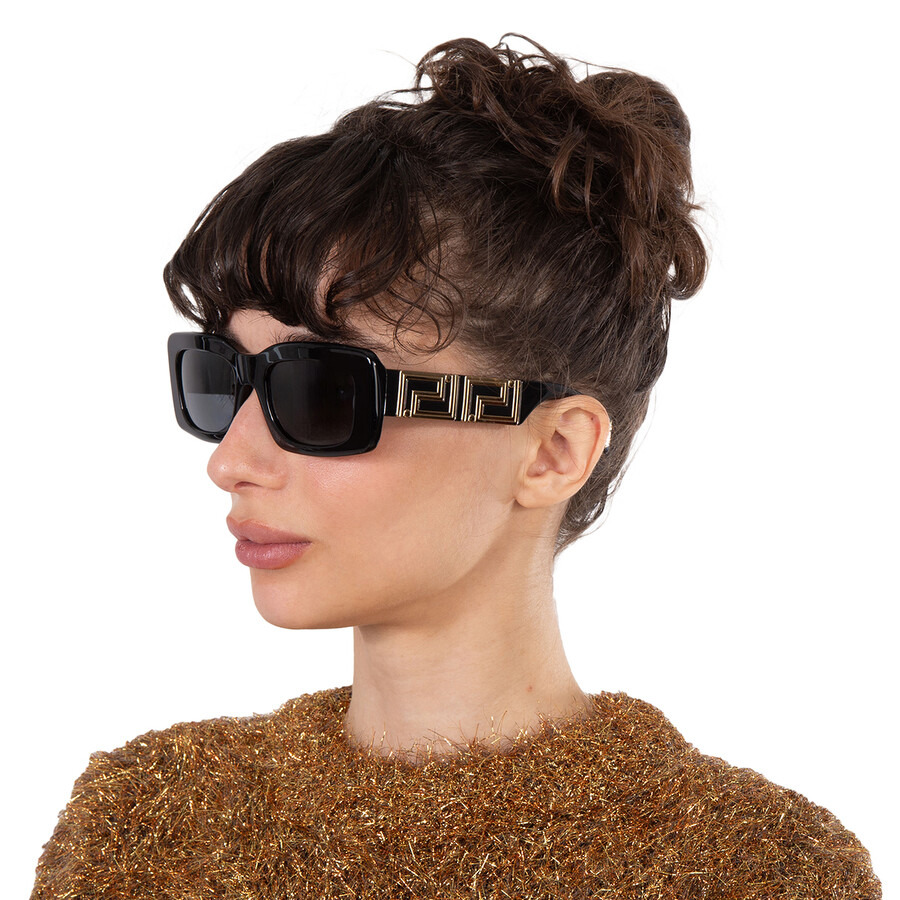 Versace Dark Grey Rectangular Ladies Sunglasses VE4444U GB1/87 54 - 2