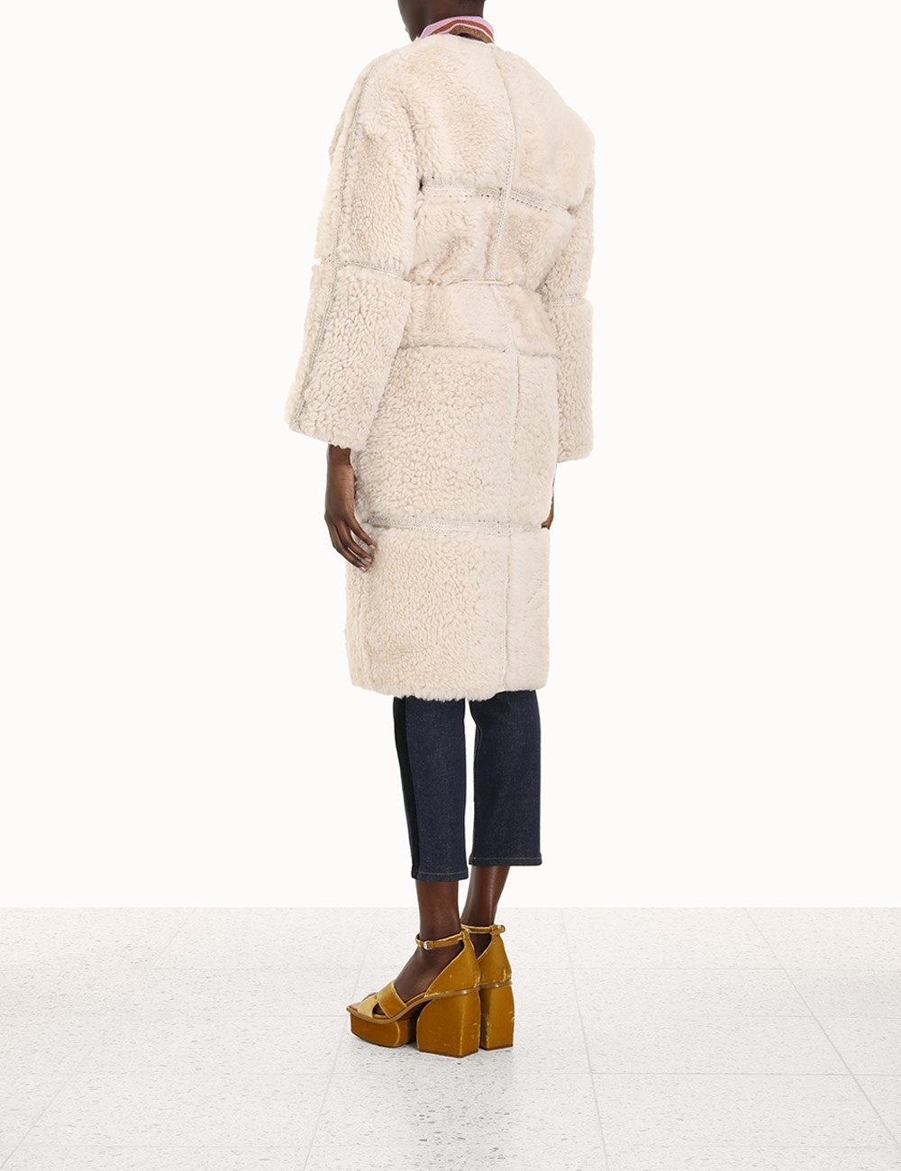 KALEIDOSCOPE SHEARLING COAT - 4