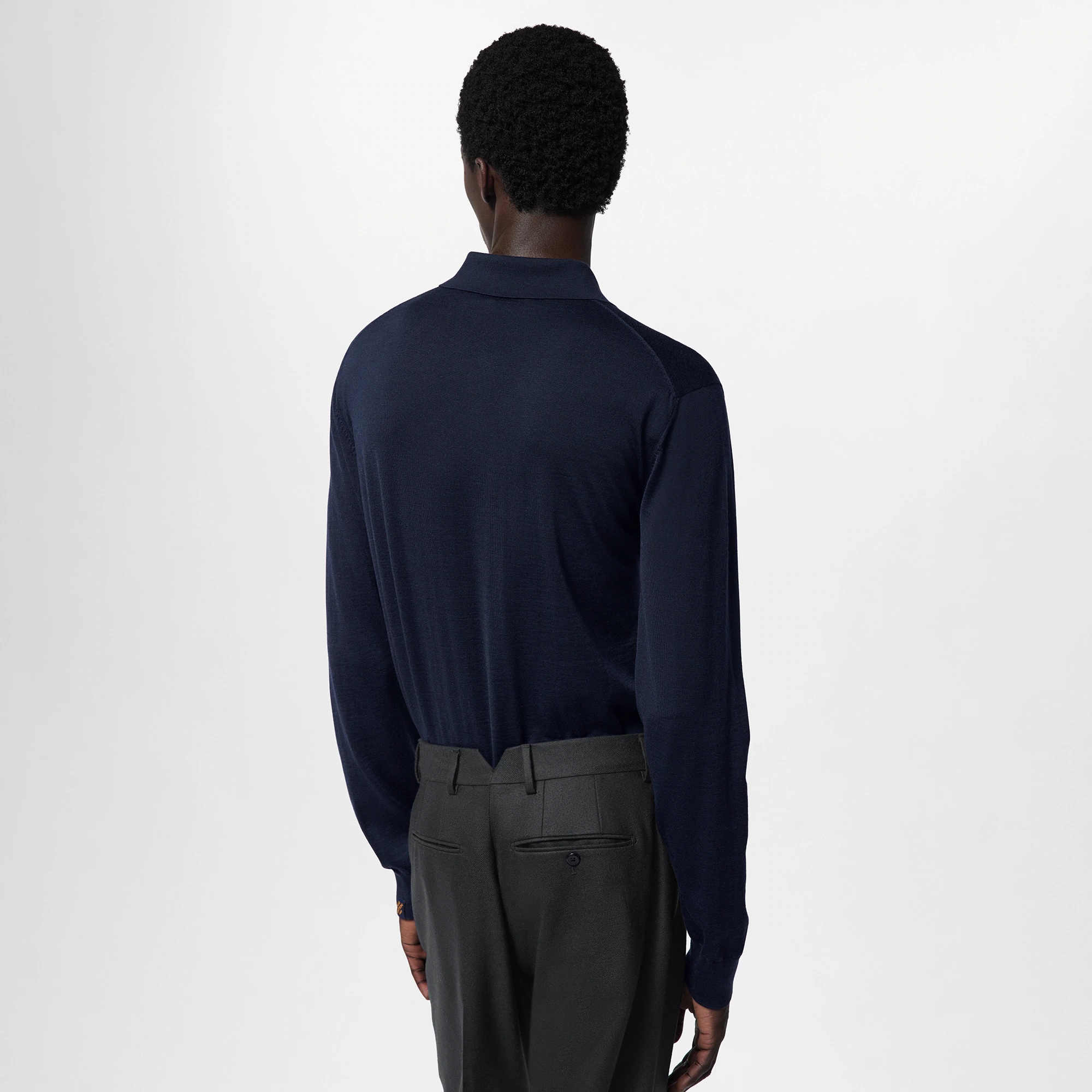 Silk And Cashmere Blend Long-Sleeved Polo Shirt - 7