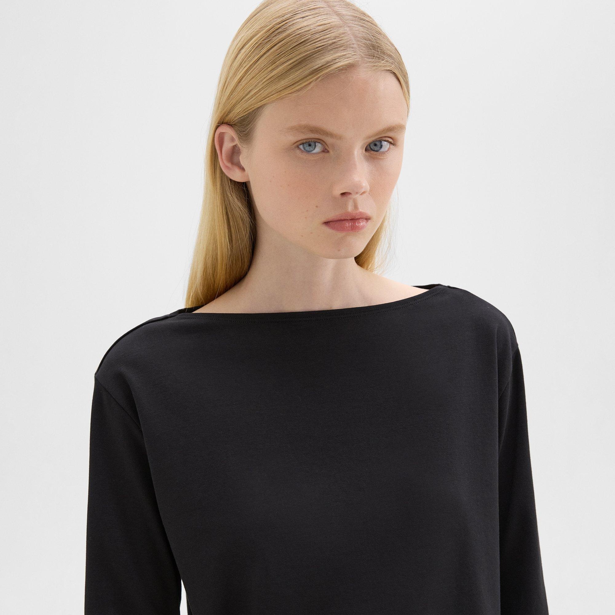 Boat Neck Tee in Cotton Jersey - 5