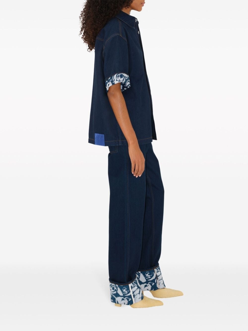 logo-patch straight-leg jeans - 3