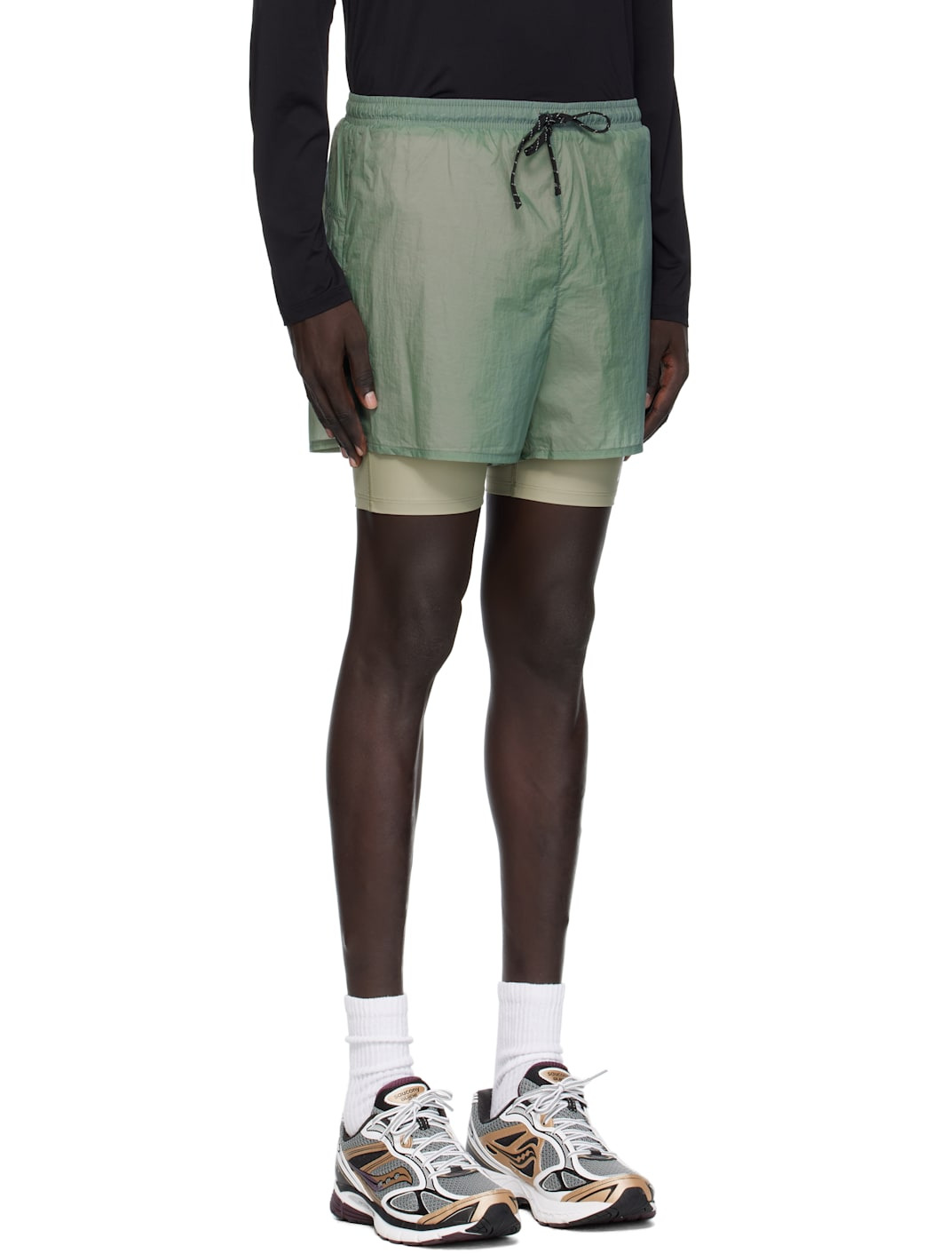 Green Ripstop Layered Trail Shorts - 2