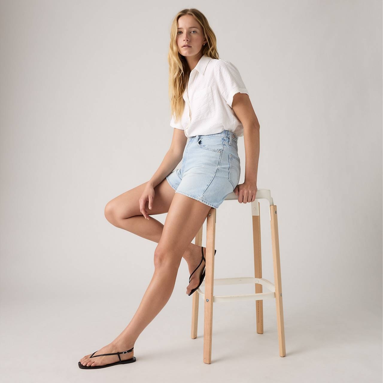 HIGH RISE CINCH MID-THIGH WOMEN'S SHORTS - 3