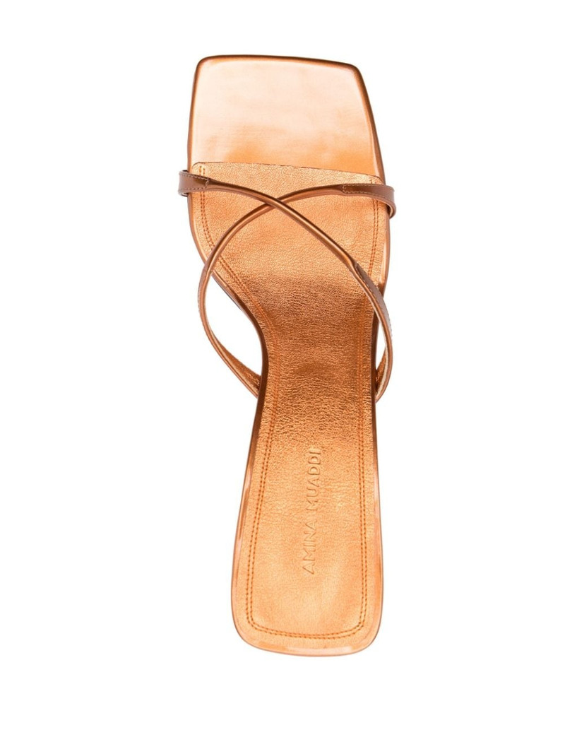 Amina Muaddi Adriana metallic-finish 95mm mules outlook