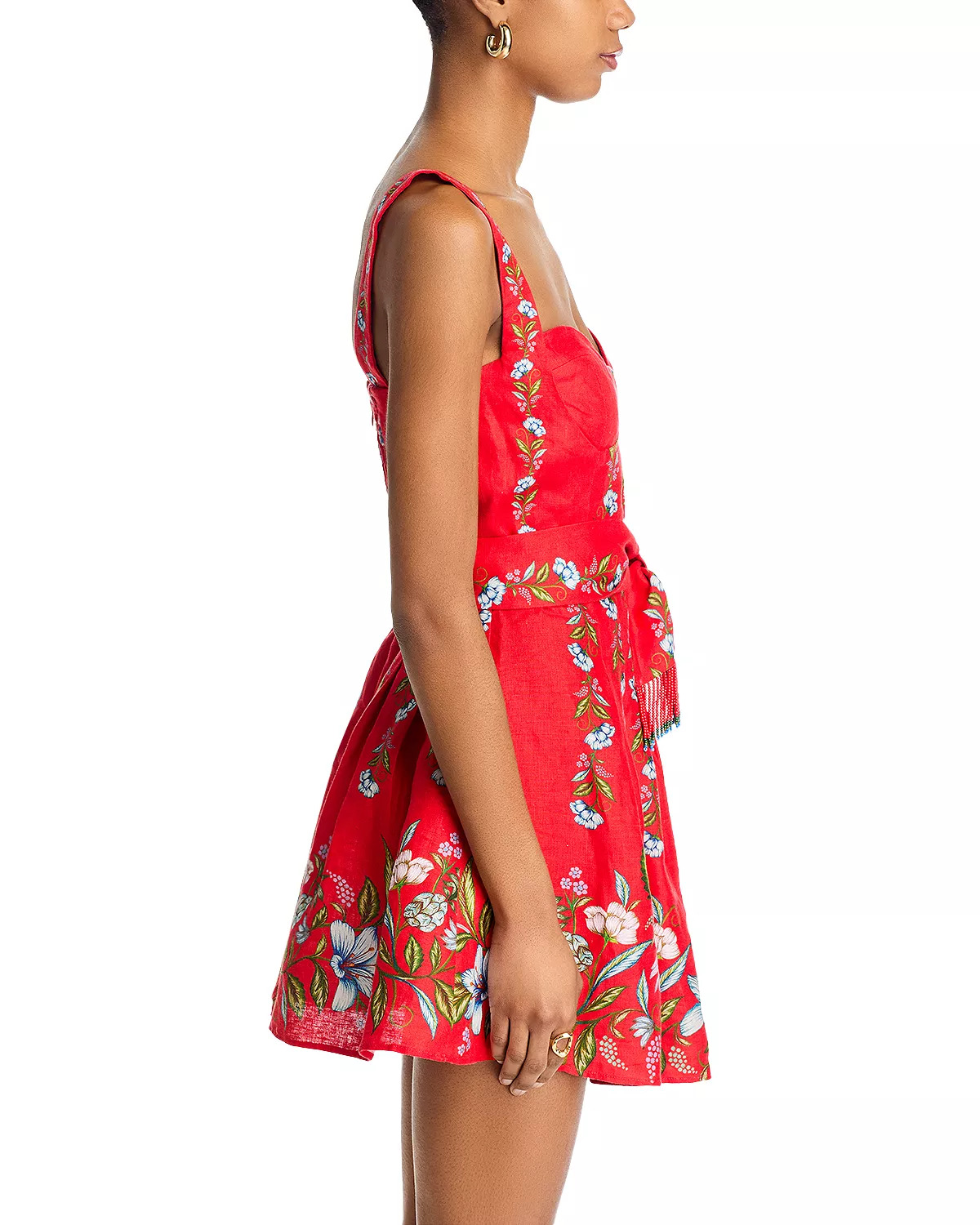 Sweet Bloom Bouquet Red Sleeveless Mini Dress - 5
