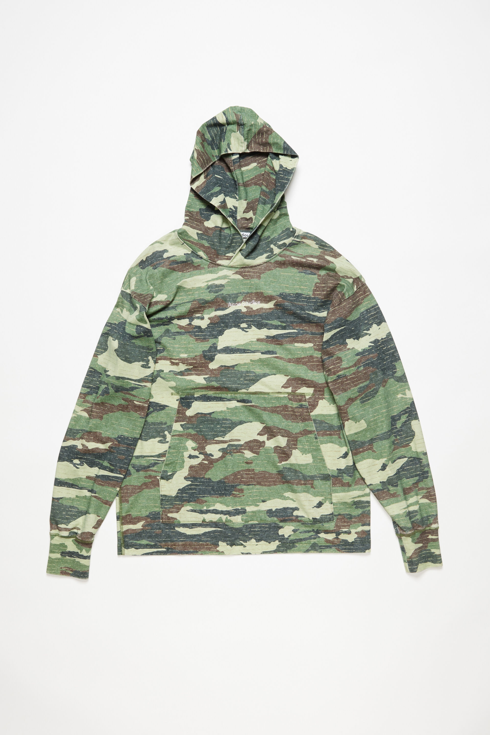 Print logo hoodie - Khaki green - 1