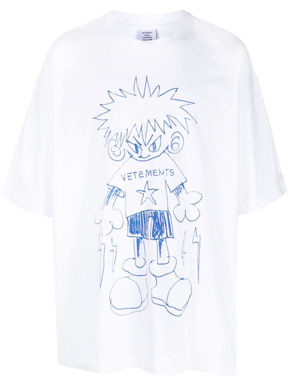 doodle-print T-shirt - 1
