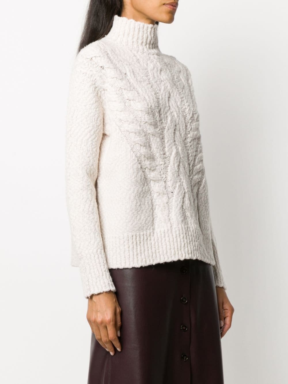 roll neck chunky knit jumper - 3