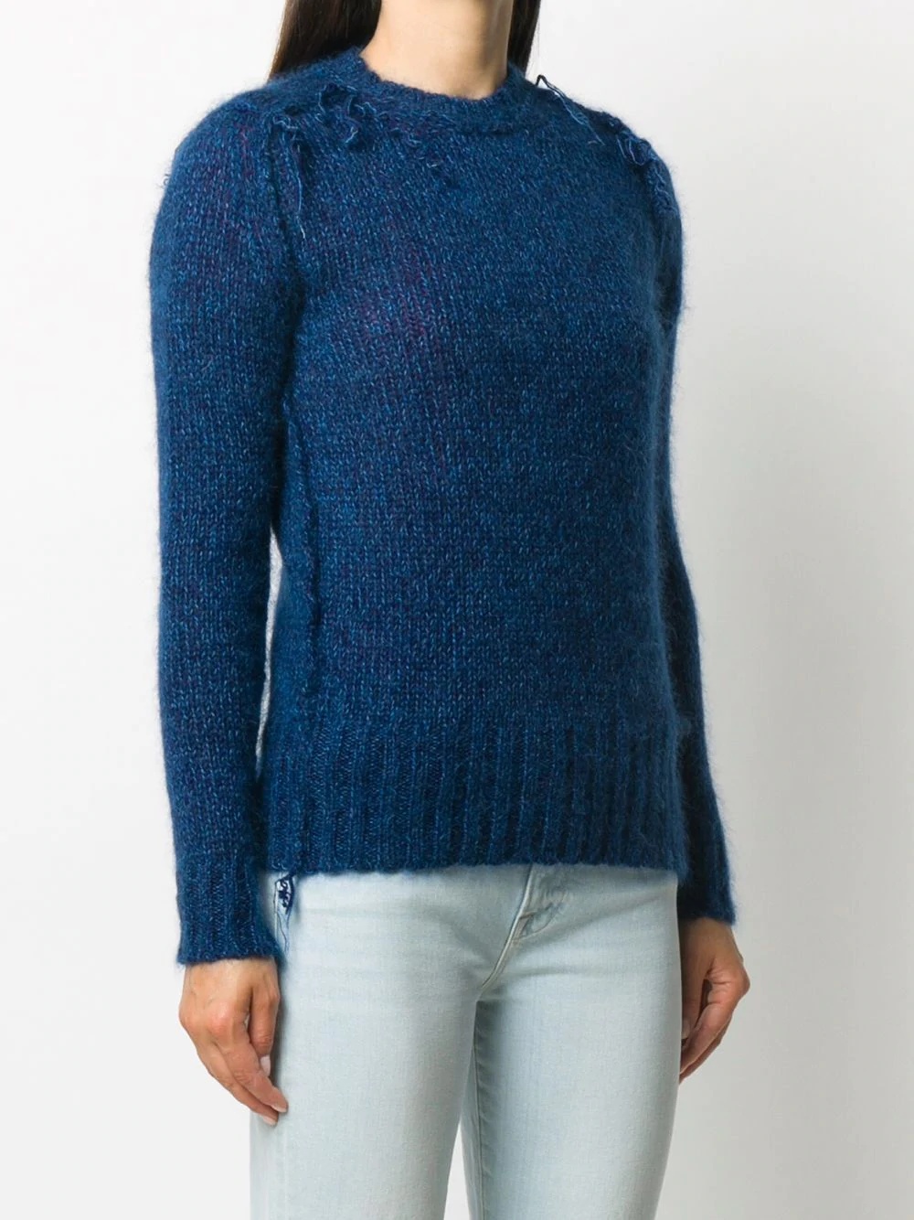 frayed-knit jumper - 3