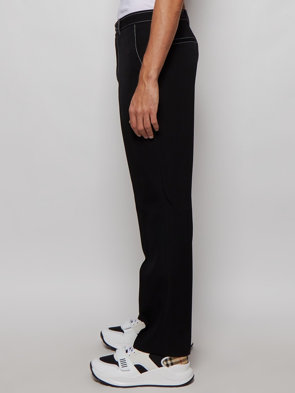 Grain De Poudre Wool Tailored Trousers Black - 4