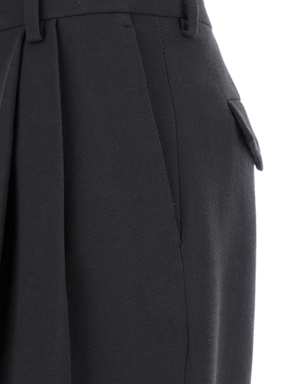 Dries Van Noten Women 'Partan' Grey Pants With Turn-Up Hem And Two Rear Flap Pockets With Button In  - 3