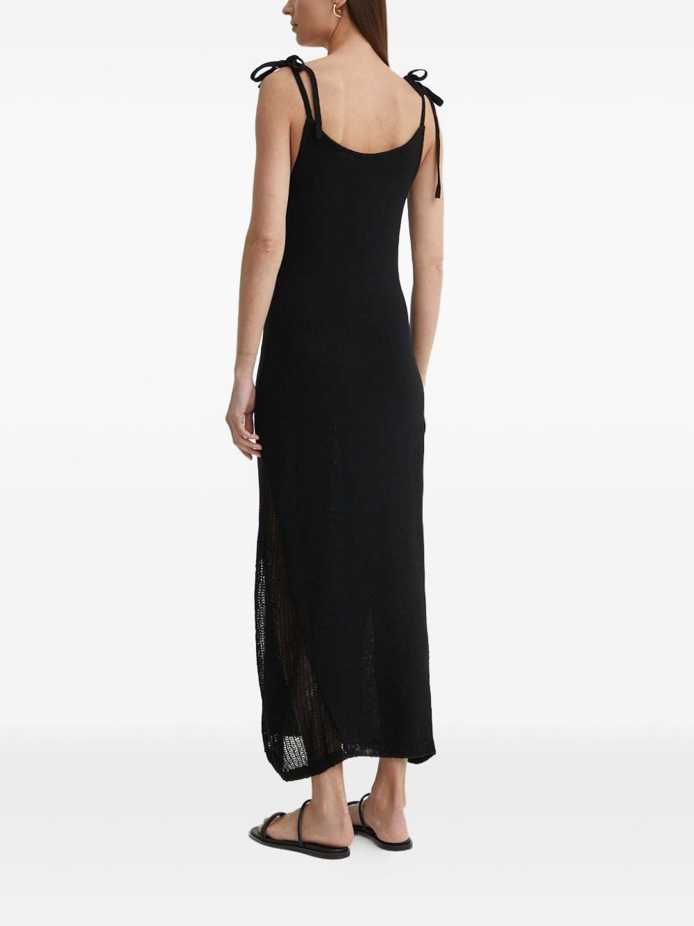 tie-strap knit midi dress - 4