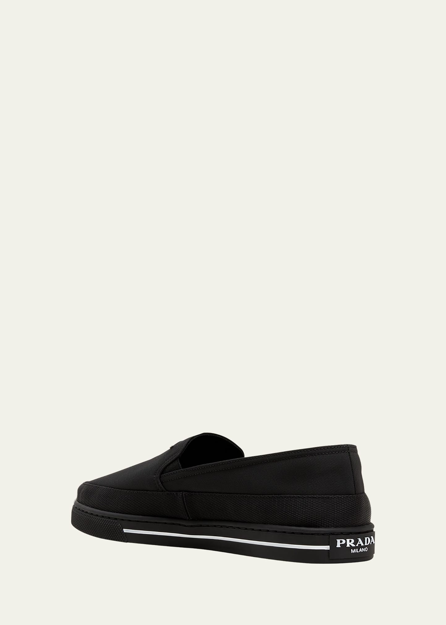 Men's Triangle Logo Nylon Slip-On Loafers - 2