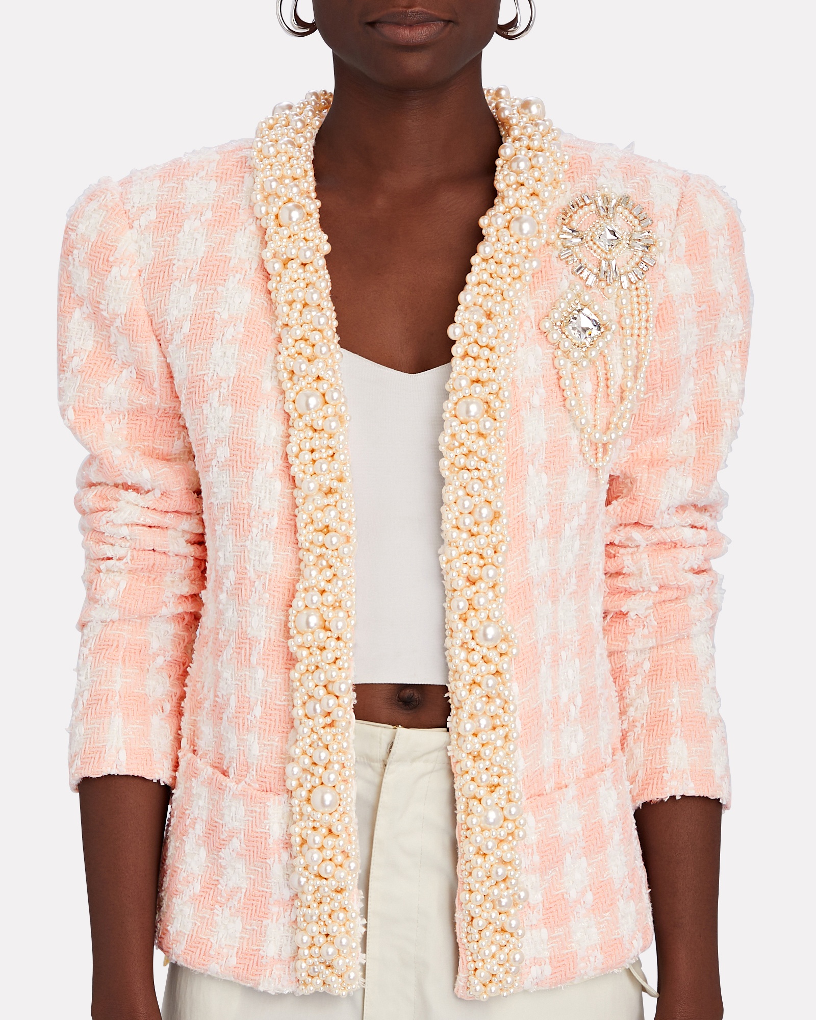 Embellished Houndstooth Bouclé Tweet Jacket - 3