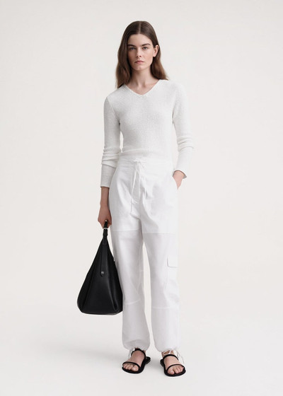 Totême Cotton cargo trousers white outlook