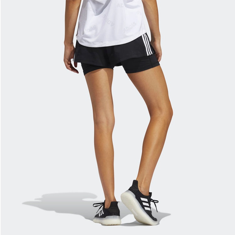 (WMNS) adidas Pacer 3s 2 In 1 Training Sports Shorts Black GL7686 - 4
