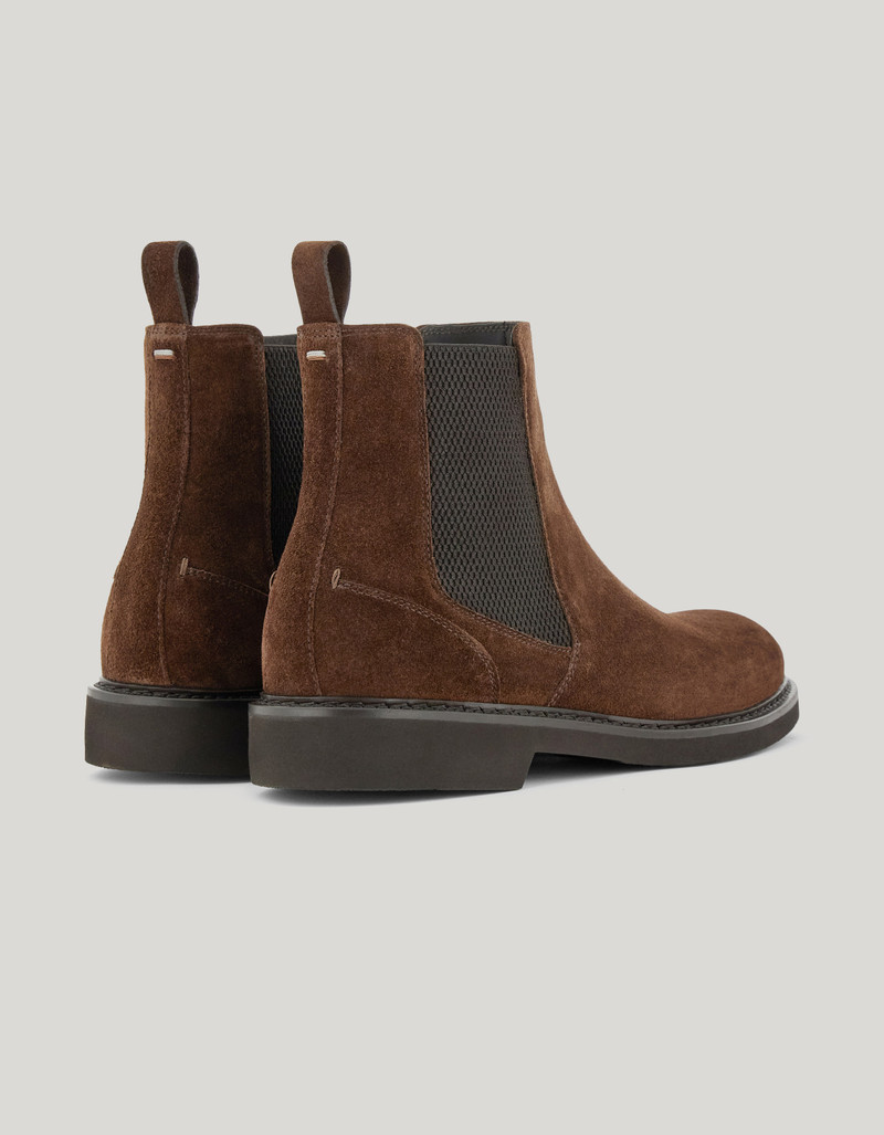 Canali DARK BROWN SUEDE CHELSEA BOOTS outlook