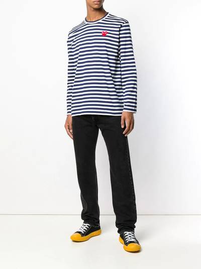 Comme des Garçons PLAY striped heart logo T-shirt outlook