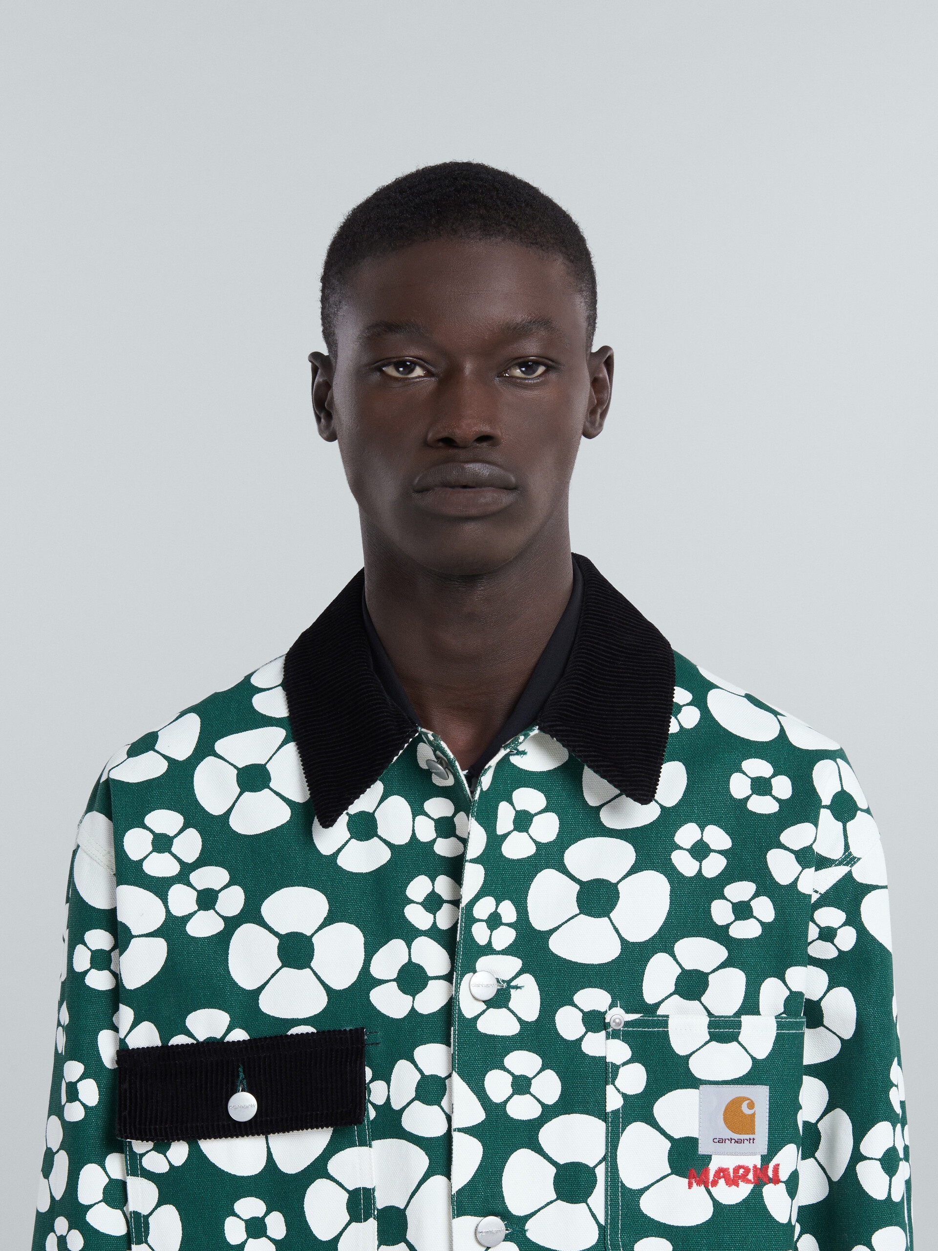 MARNI X CARHARTT WIP - GREEN LONG-SLEEVED FLORAL JACKET - 4