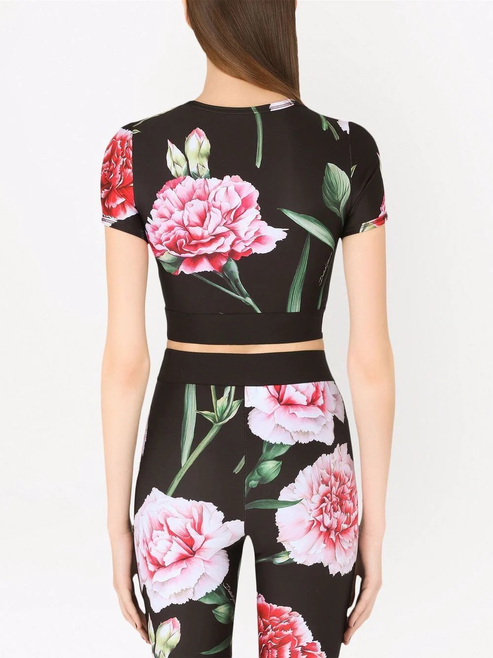 floral-print cropped T-shirt - 4