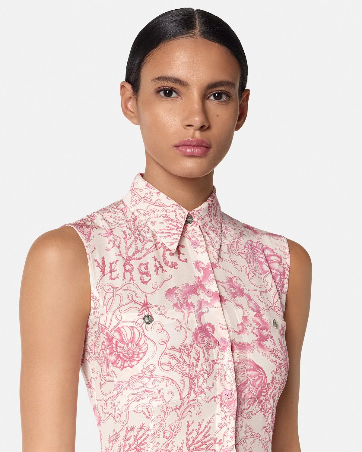 Underwater Barocco Flowy Midi Shirt Dress - 3