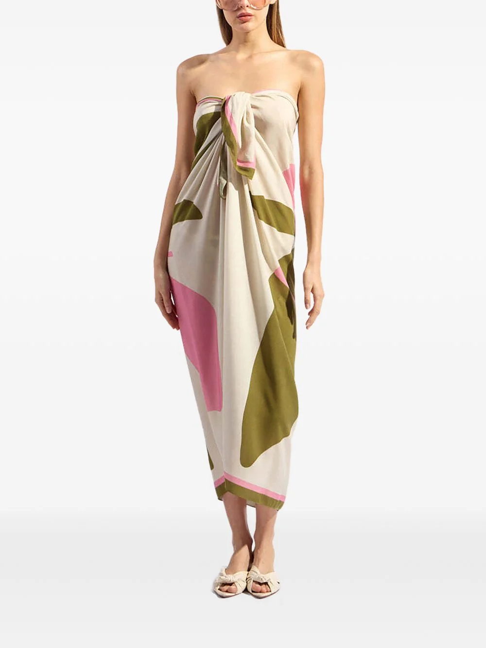 leaf-print sarong - 1