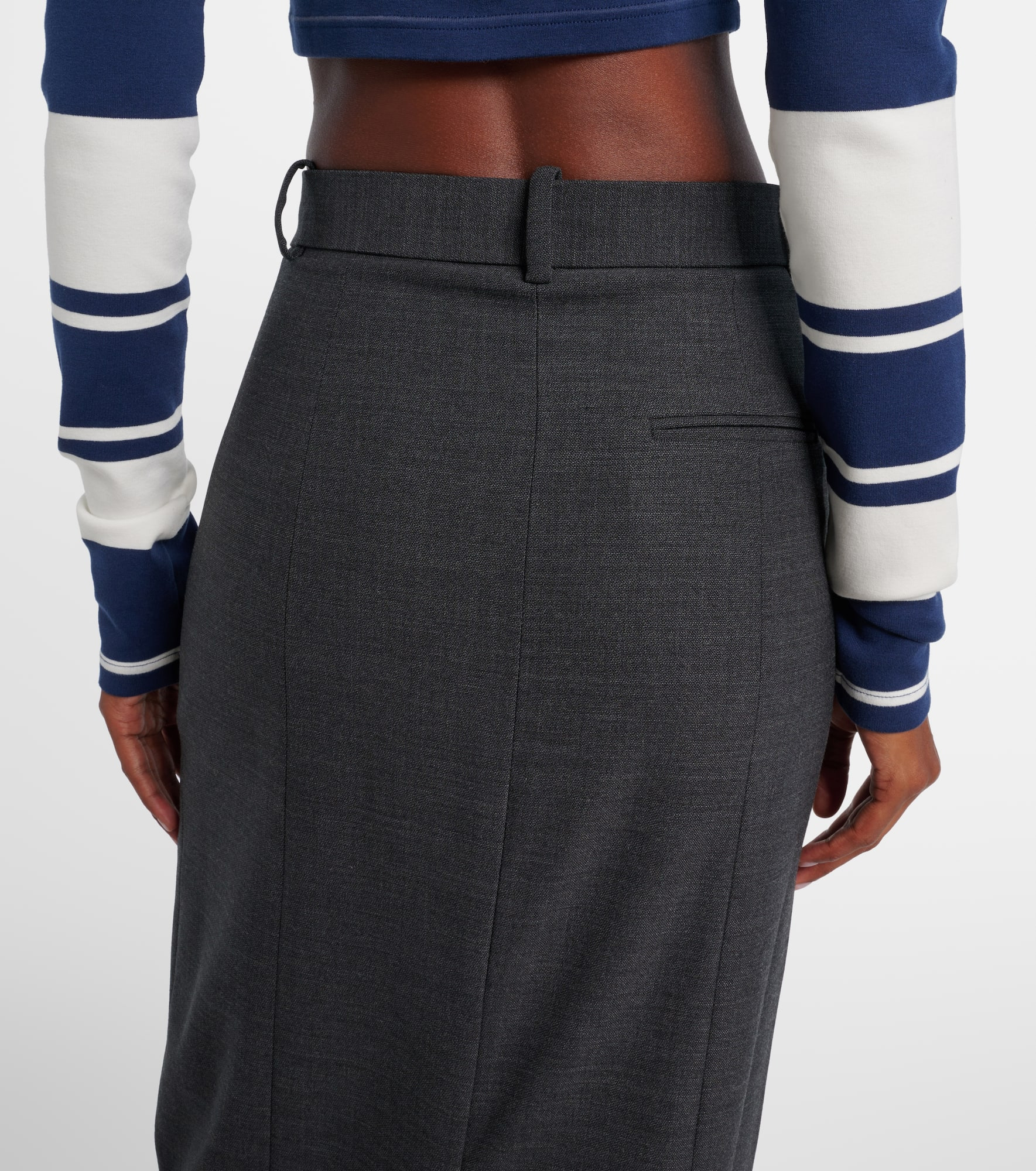 High-rise wool-blend maxi skirt - 6