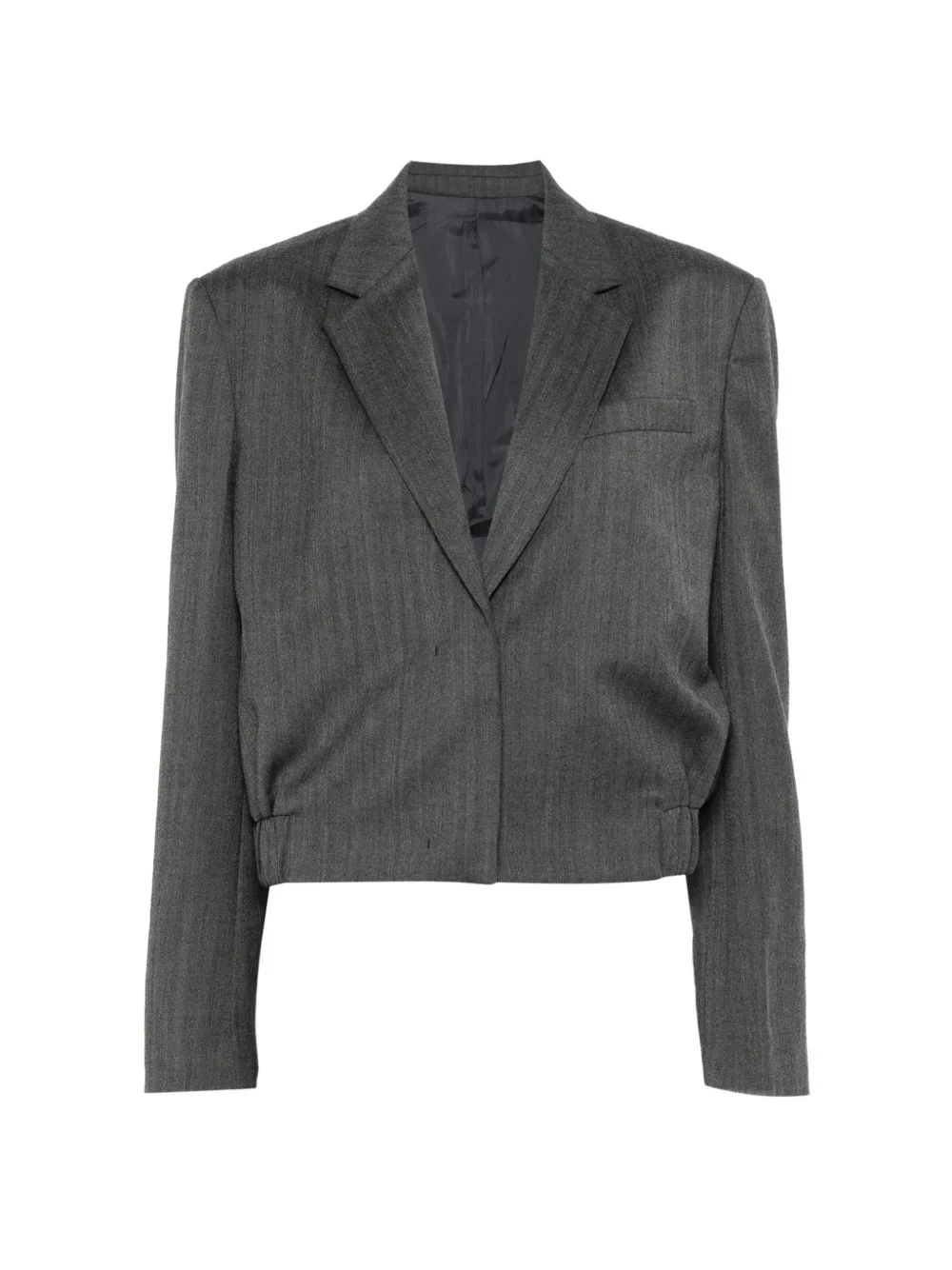 cropped notched-lapel blazer - 1