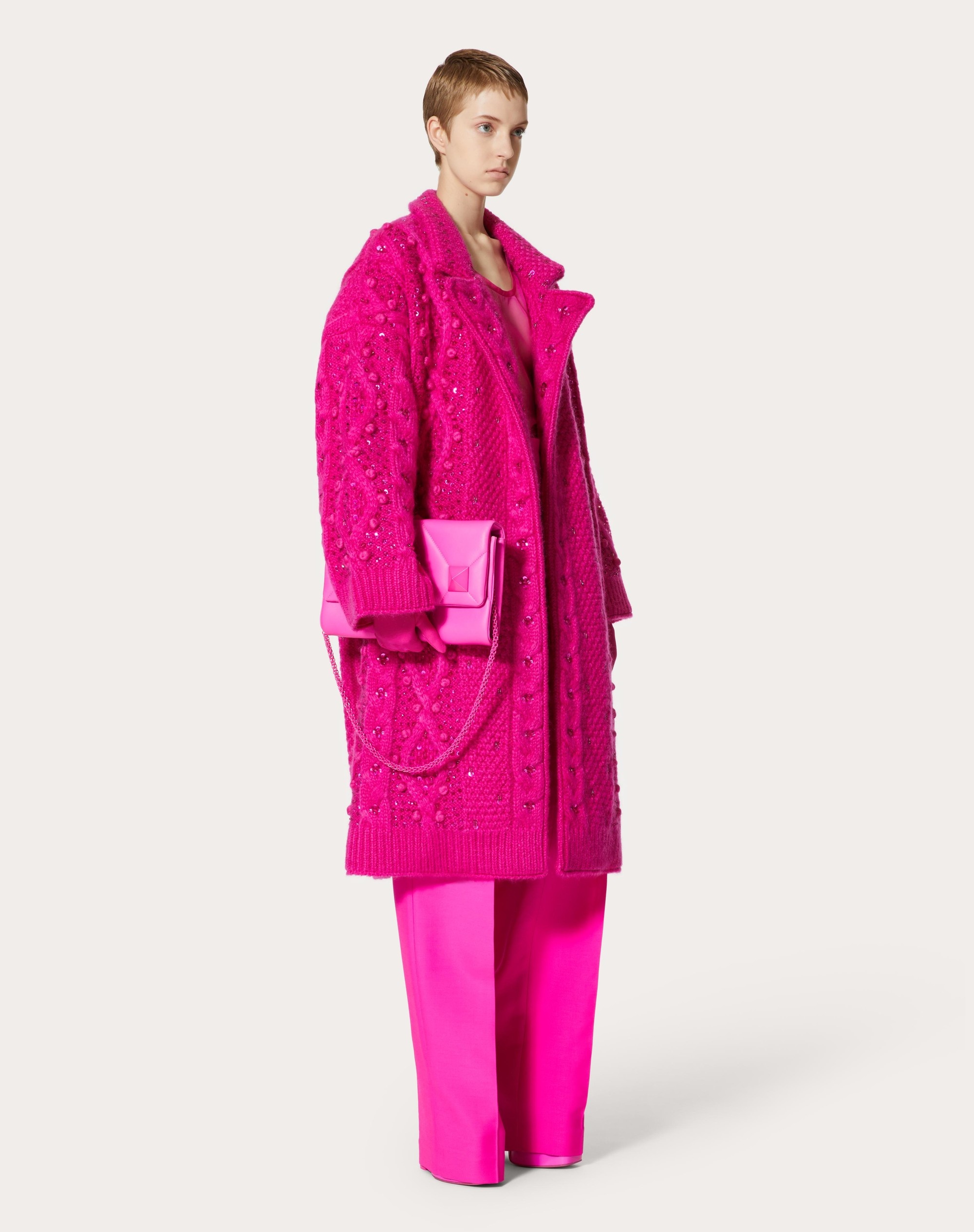 EMBROIDERED MOHAIR WOOL COAT - 2