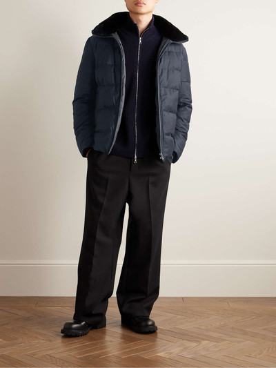 Yves Salomon Shearling-Trimmed Quilted Virgin Wool and Silk-Blend Hooded Down Coat outlook