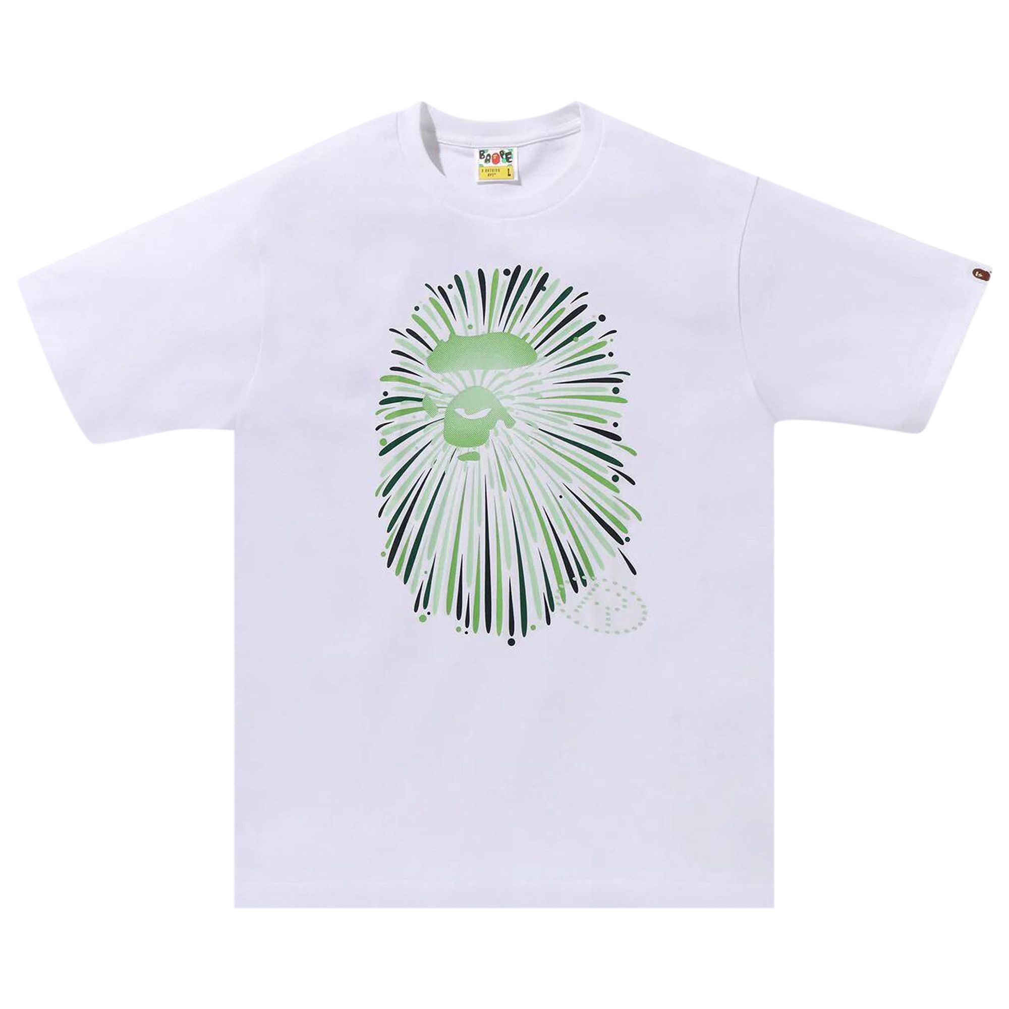 BAPE Ape Head Firework Tee #1 'White/Green' - 1