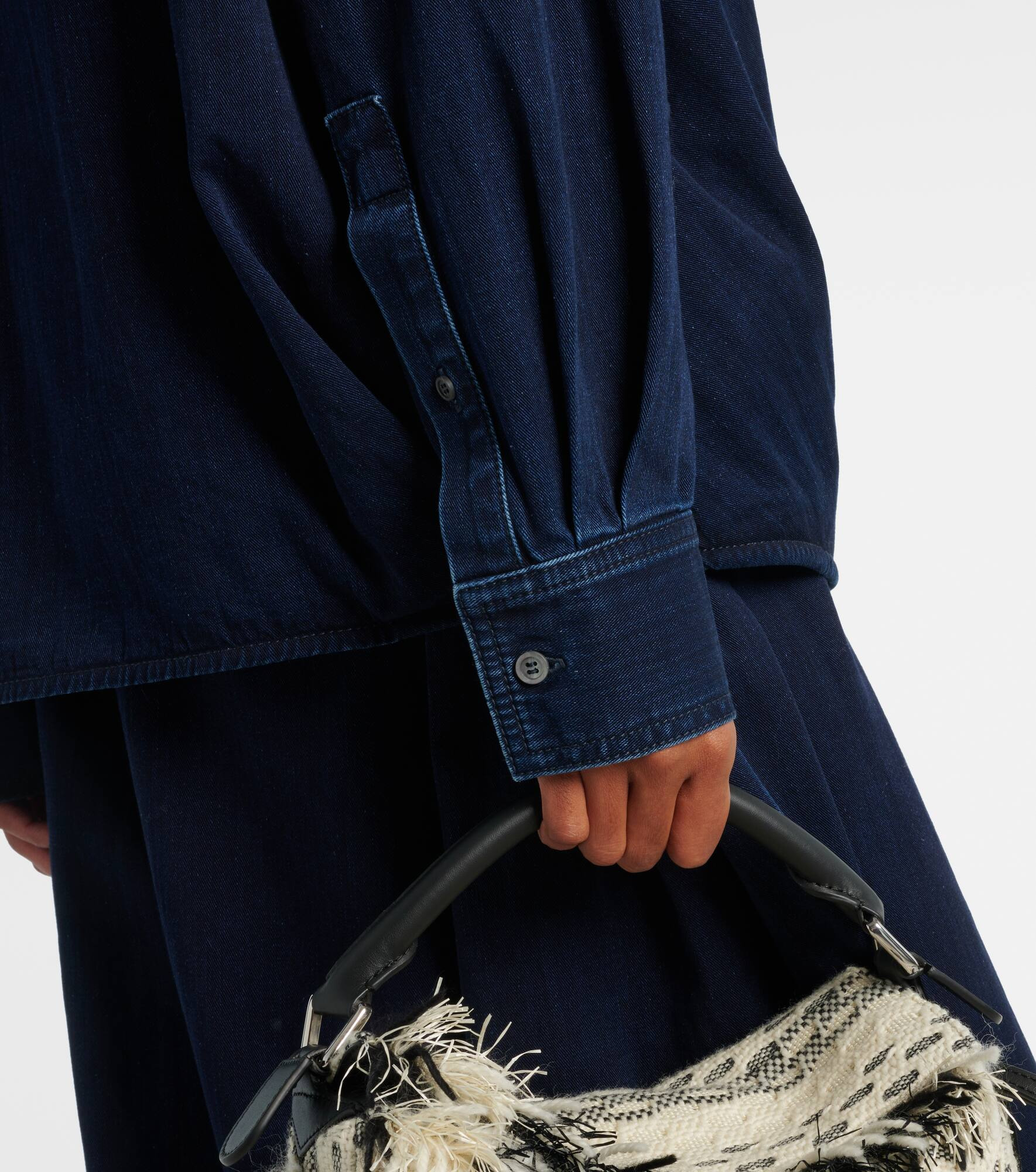 Draped denim shirt - 5