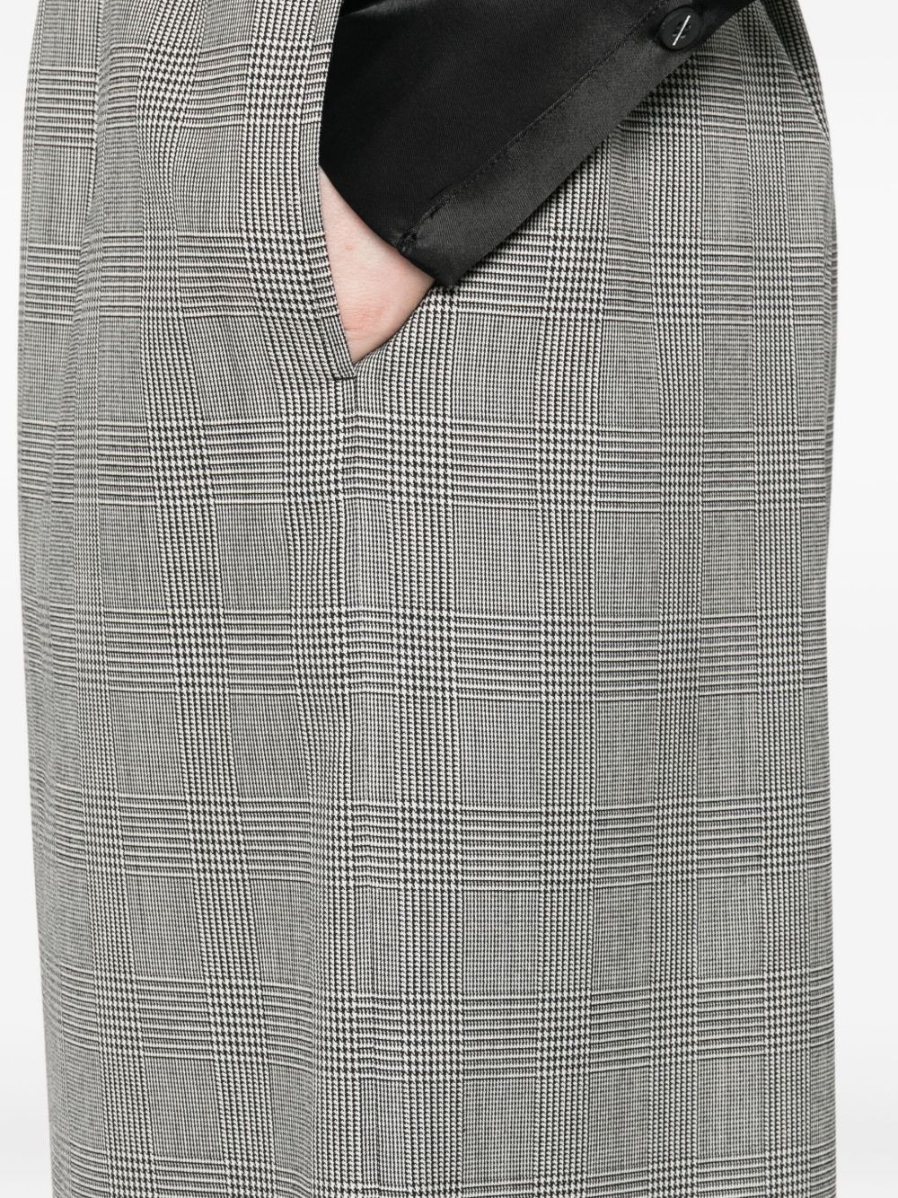 checked elasticated-waist trousers - 5
