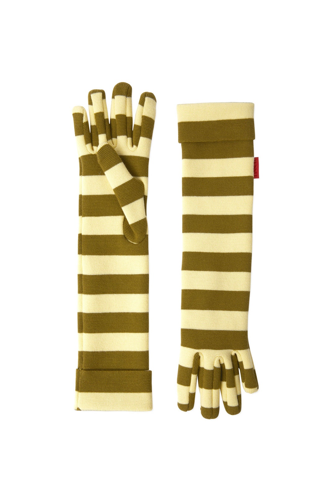 KNIT GLOVES / brown & yellow - 1