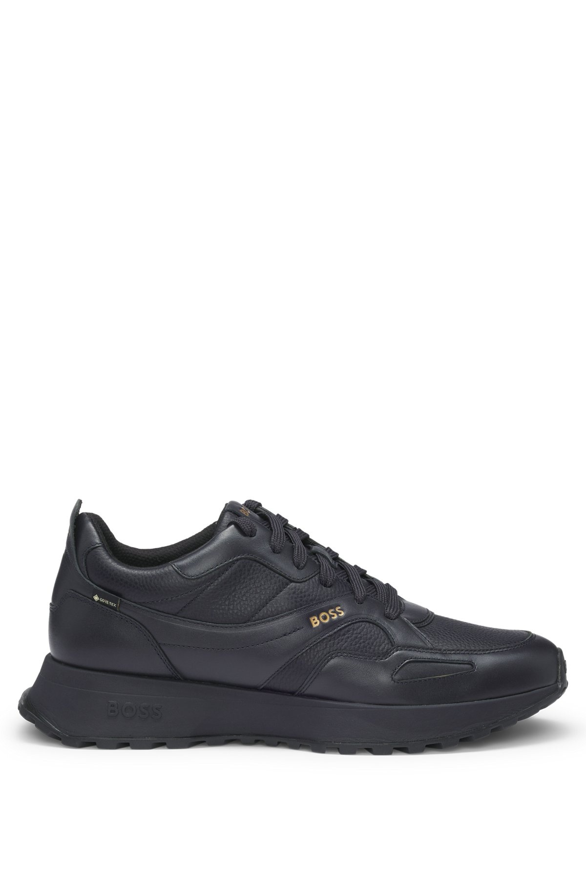 WATERPROOF GORE-TEX TRAINERS IN POLISHED LEATHER - 1
