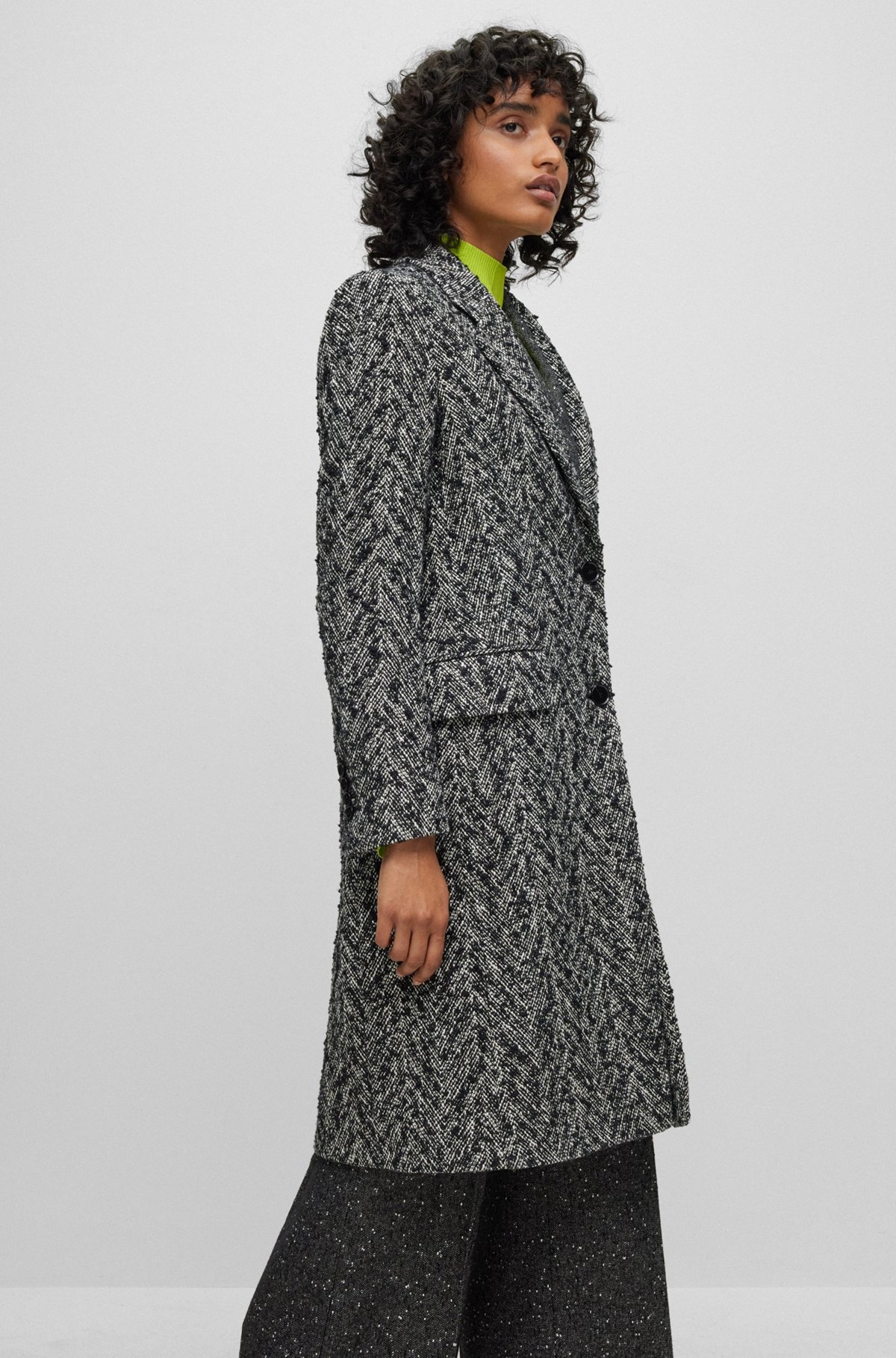 SLIM-FIT COAT IN A STRUCTURED COTTON BLEND - 7