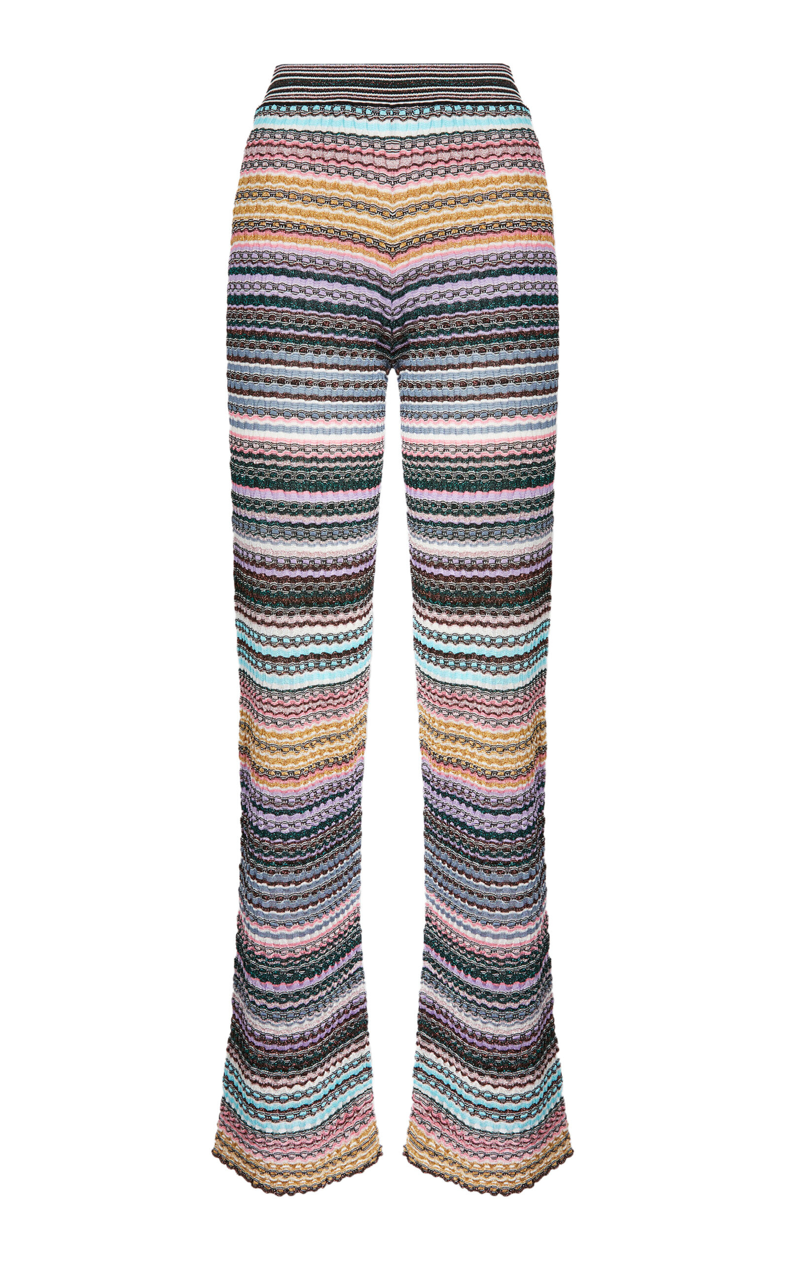 Knit Lamé Flared Pants multi - 1