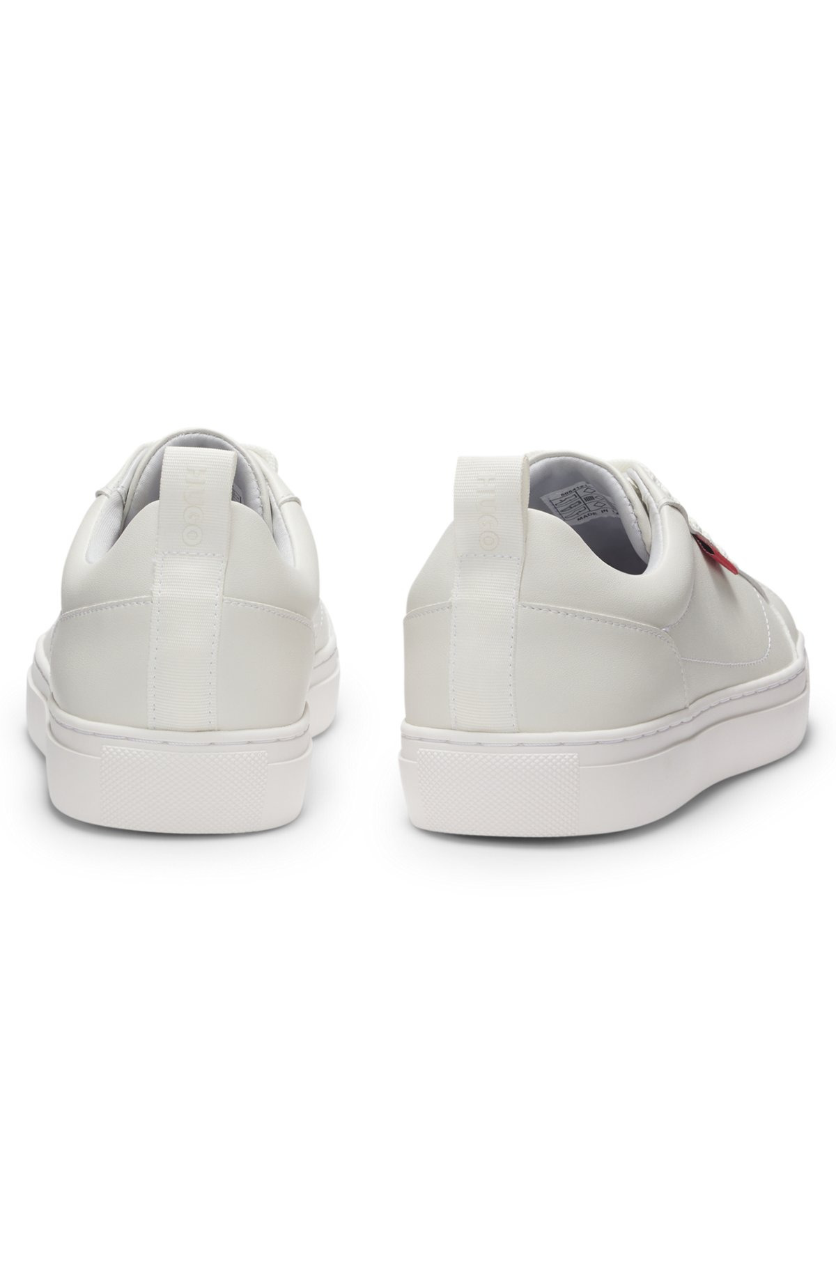 FAUX-LEATHER TRAINERS WITH RED LOGO FLAG - 5