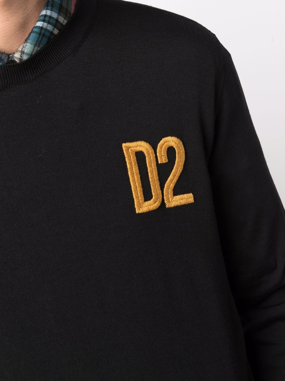 embroidered-logo crew-neck jumper - 5